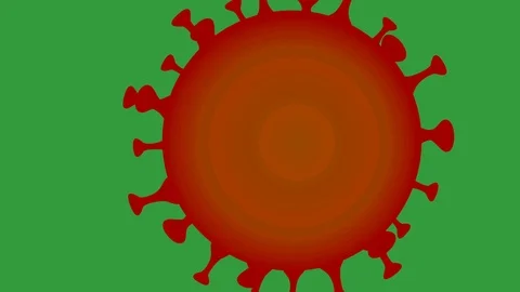 Abstract idea red corona virus pulsing image motion green chroma key Stock Footage 126208892