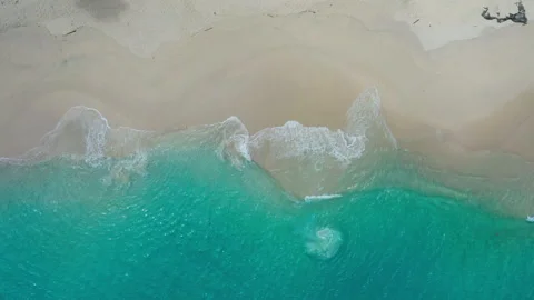 Abstract idyllic white sand beach with breaking waves in Bali Stock Footage 151735629