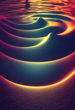 Abstract illuminated colorful waves pattern Stock Illustration