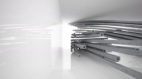 Abstract illuminated empty interior. 3D rendering. Видео 61582442