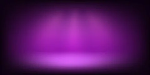 Abstract illuminated empty violet stage with bright projectors. Design temp.. Stock Illustration