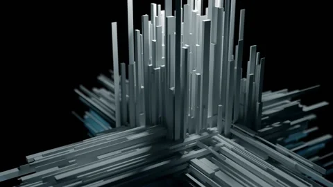 Abstract illuminated shape from cuboids Stock Footage 156199388