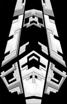 Abstract illustration of 3D elements. Hi-fi details in futuristic style. Li.. 스톡 일러스트