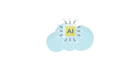 An abstract illustration of AI algorithms operating within a cloud, highlig.. Stock Footage 332199634