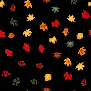 Abstract  Illustration Autumn Seamless Pattern Background with Falling Autumn Stock Illustration