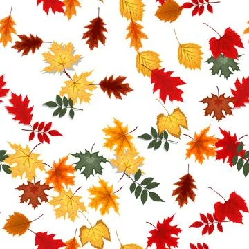 Abstract  Illustration Autumn Seamless Pattern Background with Falling Autumn Stock Illustration