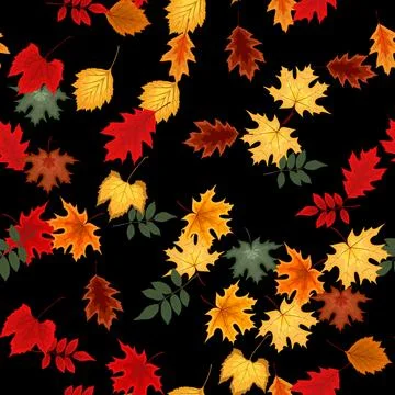 Abstract  Illustration Autumn Seamless Pattern Background with Falling Autumn Stock Illustration
