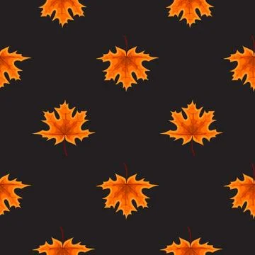 Abstract  Illustration Autumn Seamless Pattern Background with Falling Autumn Stock Illustration