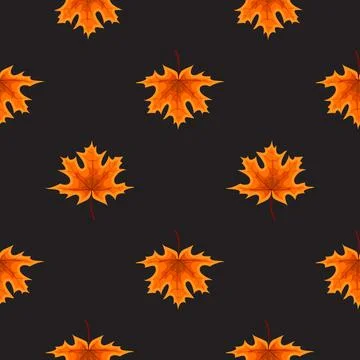 Abstract Illustration Autumn Seamless Pattern Background with Falling Autumn  Stock Illustration