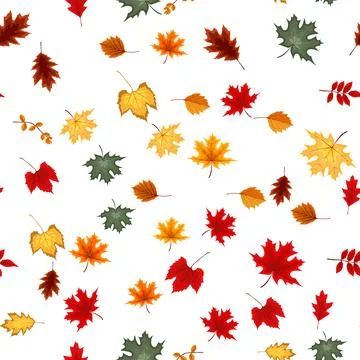 Abstract Illustration Autumn Seamless Pattern Background with Falling Autumn  Illustrazione stock