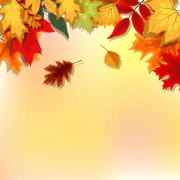Abstract  Illustration Background with Falling Autumn Leav Stock Illustration