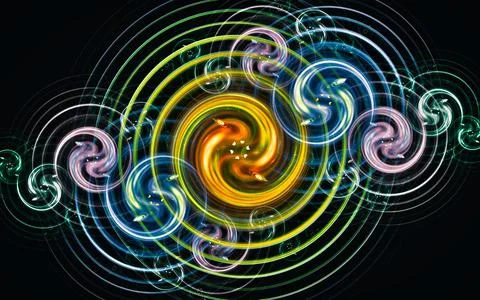 Abstract illustration background image desktop wallpaper energy waves intertw Stock Illustration