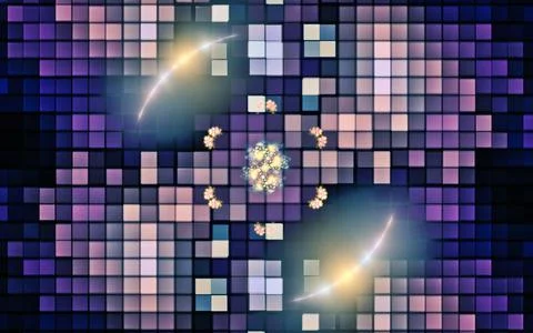 Abstract illustration background image glowing arcs with a flower in the cent Stock Illustration