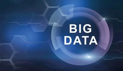 Abstract Illustration With Big Data Lettering Over Futuristic Style Background Stock Illustration