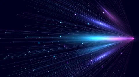 Abstract illustration of big data moving light lines, data connection, comp.. Stock Illustration