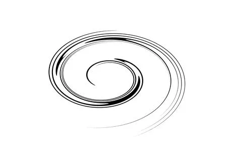 Abstract illustration of a black vortex on a white background Illustrazione stock