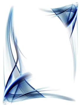 Abstract illustration of blue wavy motion with copy space on white background Stock Illustration