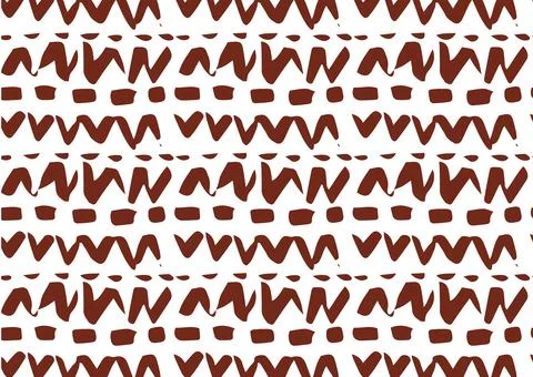 Abstract illustration of brown zig zag paint brush strokes in seamless pattern Stock Illustration