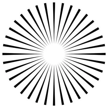 Abstract illustration of a circular pattern with radial, radiating lines. Stock Illustration