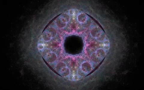 Abstract illustration of a colored figure in the shape of an eye with a iris Stock Illustration