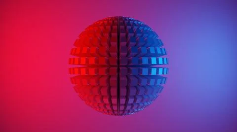 Abstract illustration of a colored sphere made of squares Stock Illustration