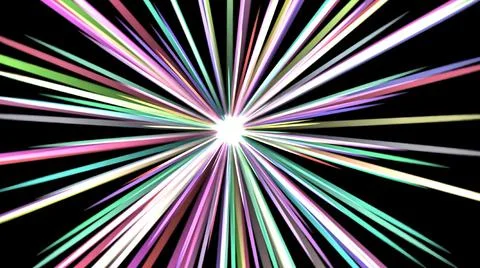Abstract illustration of colorful sharp lines on a black background Stock Illustration