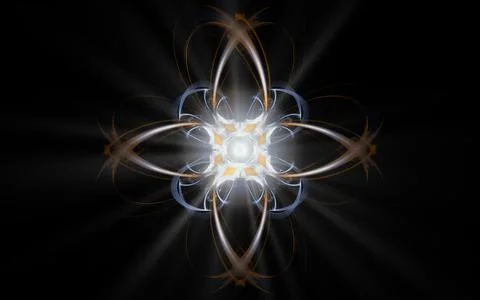 Abstract illustration of a computer generated fantastic flower of various sha Stock Illustration
