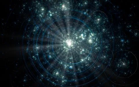 Abstract illustration of a computer generated fantastic star in various shape Stock Illustration