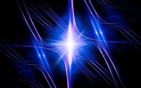 Abstract illustration of a computer generated fantastic star in various shape Stock Illustration