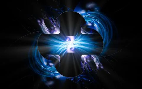 Abstract illustration of a computer generated fantastic flower of various sha Stock Illustration