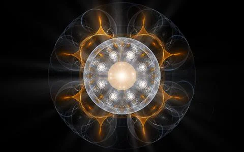 Abstract illustration of a computer generated fantastic flower of various sha Stock Illustration