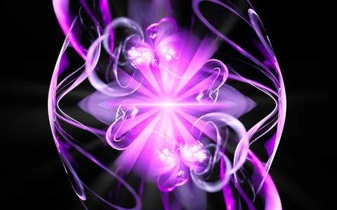 Abstract illustration of a computer generated fantastic flower of various sha Stock Illustration