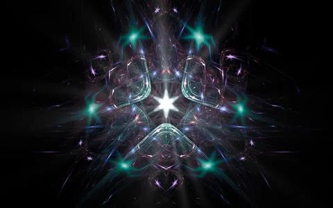Abstract illustration of a computer generated fantastic star in various shape Stock Illustration