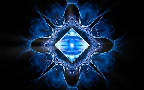 Abstract illustration computer generated fantastic crystals of various shapes Stock Illustration