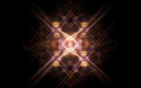 Abstract illustration of a computer generated fantastic emblem in various sha Stock Illustration