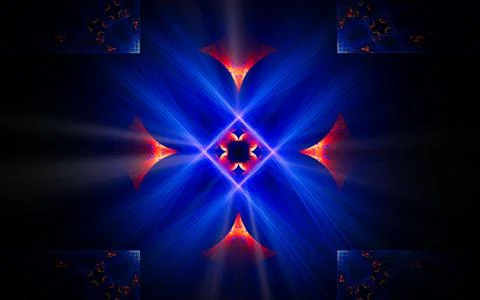 Abstract illustration of a computer generated fantastic flower of various sha Stock Illustration