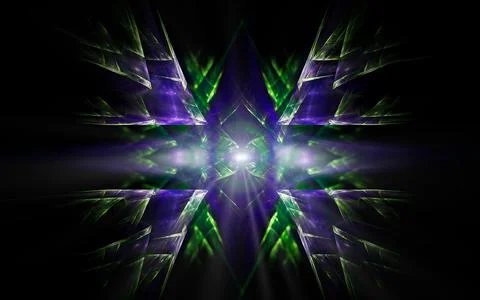 Abstract illustration computer generated fantastic crystals of various shapes Stock Illustration