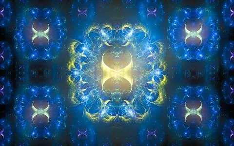 Abstract illustration of a computer generated fantastic flower of various sha Stock Illustration