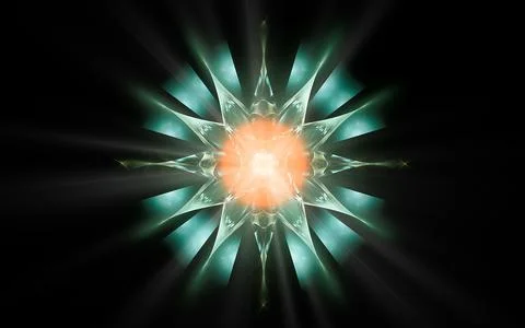 Abstract illustration of a computer generated fantastic flower of various sha Stock Illustration