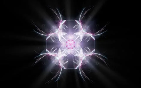 Abstract illustration of a computer generated fantastic emblem in various sha Stock Illustration