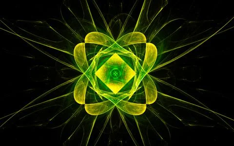Abstract illustration of a computer generated fantastic emblem in various sha Stock Illustration