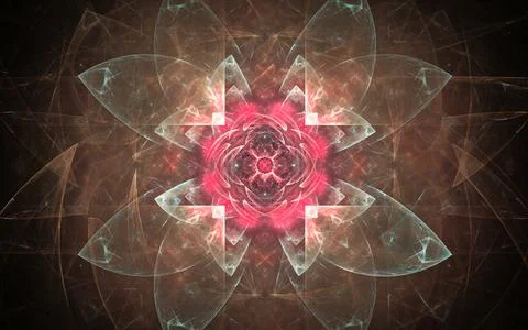 Abstract illustration of a computer generated fantastic flower of various sha Stock Illustration