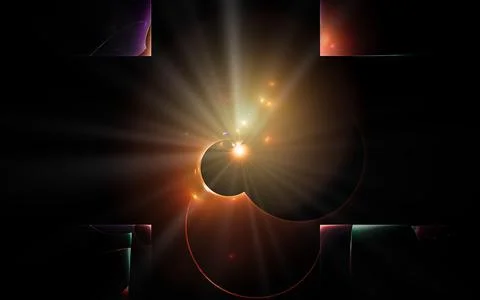 Abstract illustration of a computer generated fantastic star in various shape Stock Illustration