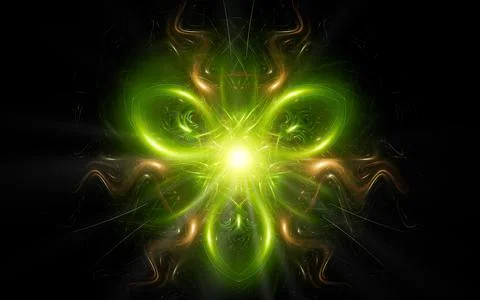 Abstract illustration of a computer generated fantastic flower of various sha Stock Illustration