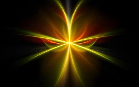 Abstract illustration of a computer generated fantastic flower of various sha Stock Illustration