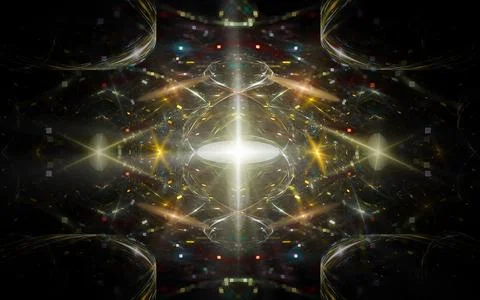 Abstract illustration computer generated fantastic crystals of various shapes Stock Illustration