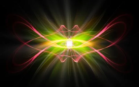 Abstract illustration of a computer generated fantastic emblem in various sha Stock Illustration