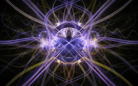 Abstract illustration of a computer generated fantastic flower of various sha Stock Illustration
