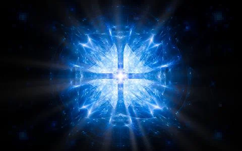 Abstract illustration computer generated fantastic crystals of various shapes Stock Illustration