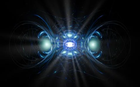 Abstract illustration of a computer generated fantastic flower of various sha Stock Illustration